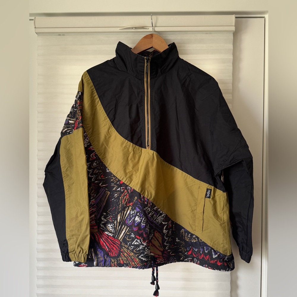 Vintage ISPO Black and Multicolor Windbreaker